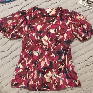 Floral plum/pink blouse EUC